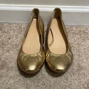 JCrew gold flats size 7.5